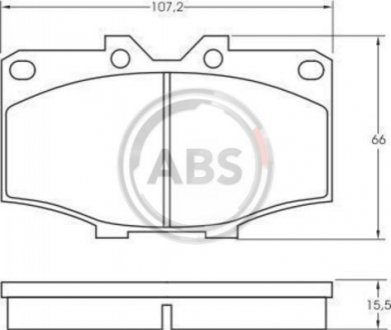 Гальмівні колодки зад. Toyota Land Cruiser 84- A.B.S. 36462 (фото 1)