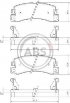 Колодки гальмівні задн. Avensis/Corolla/Camry/Corona/Celica/Carina/RX/ES 87-07 A.B.S. 36604 (фото 1)