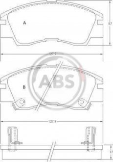 Колодки гальмівні перед. Galloper/L200/L300/Lancer/Pajero (87-13) A.B.S. 36648 (фото 1)