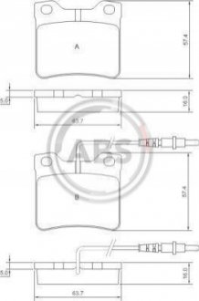 Гальмівні колодки зад. Peugeot 406/607 95- (ATE) A.B.S. 36683 (фото 1)