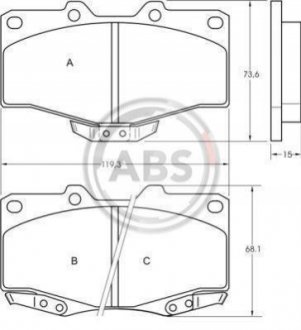 Колодки гальмівні пер. Land Cruiser/Hilux/4 Runner/Taro 89- A.B.S. 36724 (фото 1)