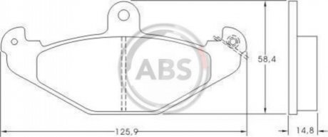 Гальмівні колодки зад. Laguna I 93-01 (brembo) (125,9x58,4x14,8) A.B.S. 36788 (фото 1)