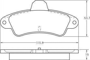 Гальмівні колодки зад. Ford Mondeo 93-00 (Bendix) без датчика (115,8x53,7x15) A.B.S. 36844 (фото 1)