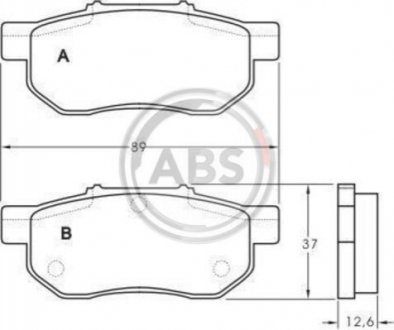 Колодки гальмівні задн. Jazz/City/Fit/Civic/Ballade/CRX 92- A.B.S. 36870 (фото 1)