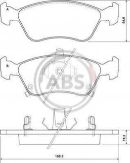 Колодки гальмівні перед. Avensis (00-03) A.B.S. 37029 (фото 1)