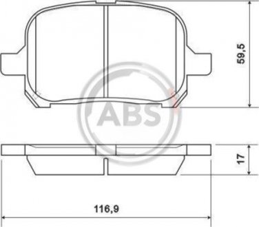 Гальмівні колодки пер. Avalon/Camry/ES/Mark/RX (96-06) A.B.S. 37033 (фото 1)