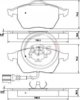 Колодки гальмівні передні Octavia/Bora/Golf 91-07 A.B.S. 37133 (фото 1)