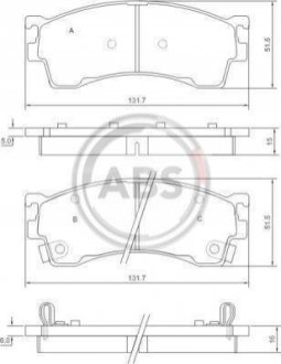 Колодка торм. диск. MAZDA 323/626/PREMACY передн. A.B.S. 37187 (фото 1)