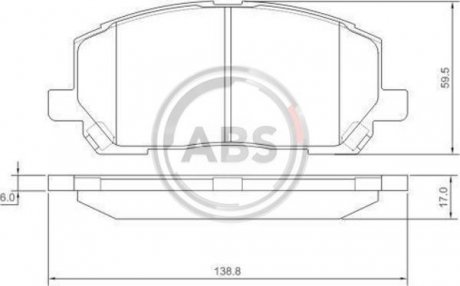 Колодки гальмівні Lexus ES300,Toyota Avensis,Camry,Carina A.B.S. 37260 (фото 1)