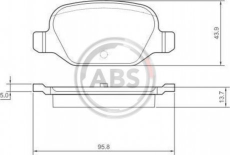 Колодки гальмівні задн. 500/Punto (99-21) A.B.S. 37311 (фото 1)