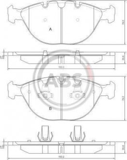 Гальмівні колодки дисковi Bmw X5 E53 01- 4,6 A.B.S. 37369 (фото 1)