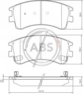 Колодка торм. диск. MAZDA 6/6 SPORT/6 SPORTBREAK передн. A.B.S. 37381 (фото 1)