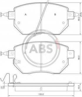 Колодки гальмівні пер. Q60/QX50/Q70/Navara/Qashqai/Murano/Pathfinder 05- A.B.S. 37504 (фото 1)