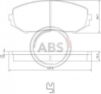 Гальмівні колодки перед. Suzuki Grand Vitara 05-15 (tociko) A.B.S. 37531 (фото 1)