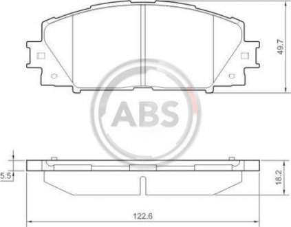 Гальмівні колодки пер. Toyota Yaris 07- (akebono) A.B.S. 37542 (фото 1)