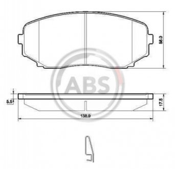 Колодка торм. диск. MAZDA CX-7 передн. A.B.S. 37643 (фото 1)