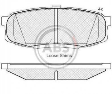 Гальмівні колодки зад. Toyota Land Cruiser 08- (advics) A.B.S. 37702 (фото 1)