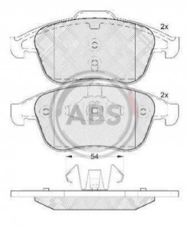 Колодка торм. диск. RENAULT MEGANE III 08- передн. A.B.S. 37749 (фото 1)