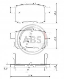 Гальмівні колодки зад. Honda Accord VIII 08- (nissin) A.B.S. 37756 (фото 1)