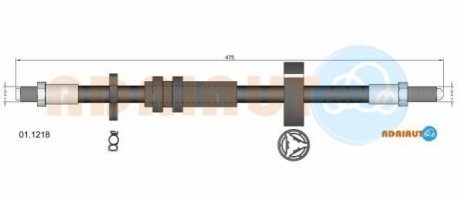 FIAT шланг гальмівний передн. ALFA 33 -90 ADRIAUTO 01.1218 (фото 1)