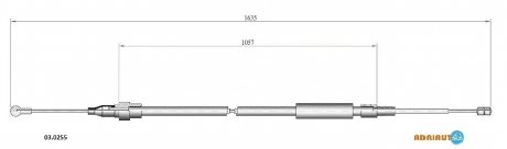 AUDI трос ручного гальма TT 98- 1610/1055 ADRIAUTO 03.0255 (фото 1)
