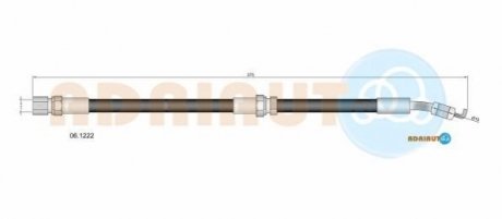 Шланг гальм. задн. лів. (диск. гальм) DAEWOO NUBIRA -02 ADRIAUTO 06.1222 (фото 1)