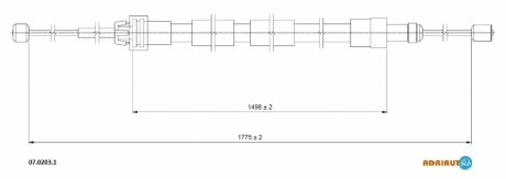 Трос ручного гальма ADRIAUTO 07.0203.1 (фото 1)