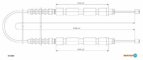 Трос ручного гальма ADRIAUTO 07.0285 (фото 1)