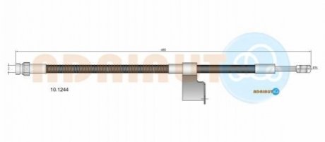 HYUNDAI шланг гальмівний передн. лів.Getz 02- ADRIAUTO 10.1244 (фото 1)
