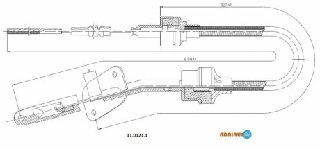 FIAT трос зчеплення Fiorino -DS 98- (698/215) ADRIAUTO 11.0121.1 (фото 1)