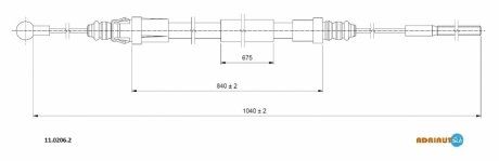Трос зупиночних гальм ADRIAUTO 11.0206.2 (фото 1)