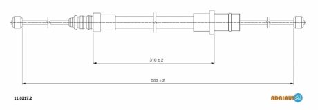 Трос зупиночних гальм ADRIAUTO 11.0217.2 (фото 1)