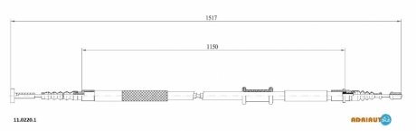 Трос, стояночная тормозная система ADRIAUTO 1102201 (фото 1)