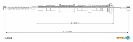 Трос, стояночная тормозная система ADRIAUTO 11.0230.2 (фото 1)