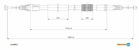 Трос, стояночная тормозная система ADRIAUTO 11.0249.2 (фото 1)