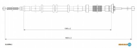 Тросик стояночного тормоза ADRIAUTO 11.0296.1 (фото 1)