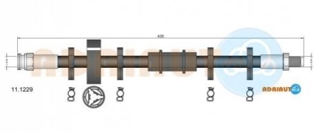 FIAT гальмівний шланг передній RITMO,UNO 83-85 ADRIAUTO 11.1229 (фото 1)