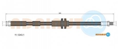 Шланг гальмівний передн. FIA 500 10- ADRIAUTO 11.1243.1 (фото 1)