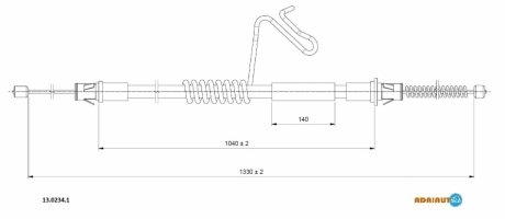 Трос, стояночная тормозная система ADRIAUTO 13.0234.1 (фото 1)