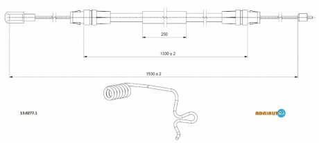 Трос зупиночних гальм ADRIAUTO 13.0277.1 (фото 1)