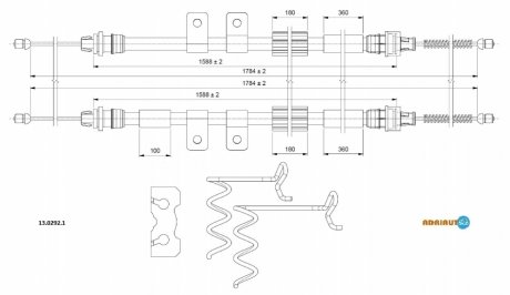 Трос зупиночних гальм ADRIAUTO 13.0292.1 (фото 1)