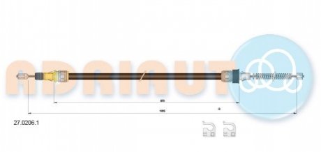 SMART трос ручного гальма 1035/870+1035/870 мм ROADSTER 03- ADRIAUTO 27.0206.1 (фото 1)