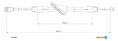 Трос, стояночная тормозная система ADRIAUTO 27.0218.1 (фото 1)
