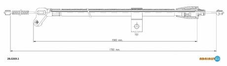 Трос стояночного гальма ADRIAUTO 28.0269.1 (фото 1)