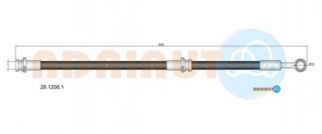 NISSAN шланг гальмівний задн. лів.Primera P11 -01 (диск. гальм.) ADRIAUTO 28.1208.1 (фото 1)