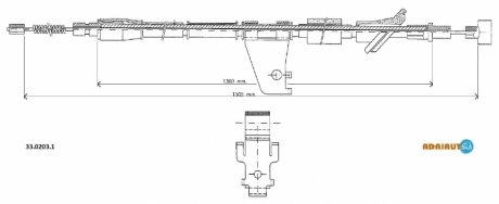 Трос, стояночная тормозная система ADRIAUTO 33.0203.1 (фото 1)