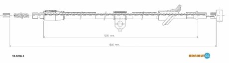 Трос, стояночная тормозная система ADRIAUTO 33.0206.1 (фото 1)