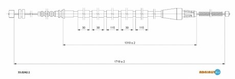 Трос зупиночних гальм ADRIAUTO 33.0242.1 (фото 1)