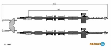 OPEL трос ручного гальма задн. (диск) Astra G 00- ADRIAUTO 33.0282 (фото 1)