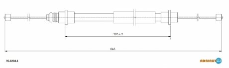 Трос, стояночная тормозная система ADRIAUTO 35.0204.1 (фото 1)